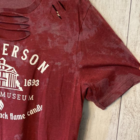 Sanderson Witch Museum Salem Upcycled Destroyed Rocker Cotton Jersey Tee - Picture 5 of 7